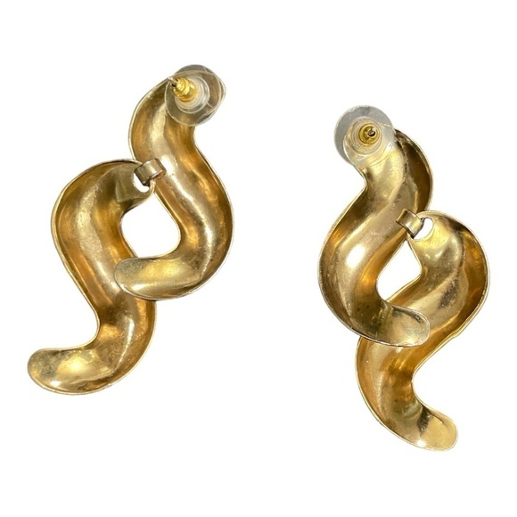 Gold Earrings Pierced Steampunk Paco
Designs New Old Stock 1980's - Picture 6 of 9